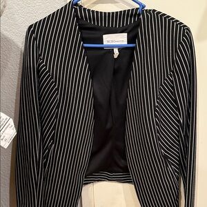 BCBGMaxAzria Black and White Pinstripe Blazer